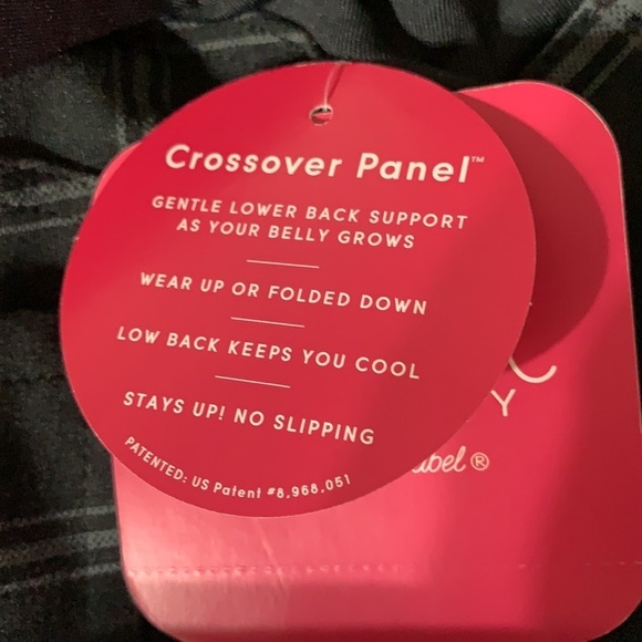 Isabel Maternity Crossover Panel Ponte Pants - Black Plaid - Picture 13 of 16